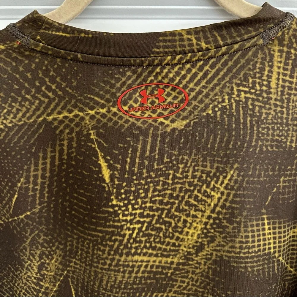 Under Armour Cold Gear Brown Printed Long Sleeve Base Layer Thermal Shirt